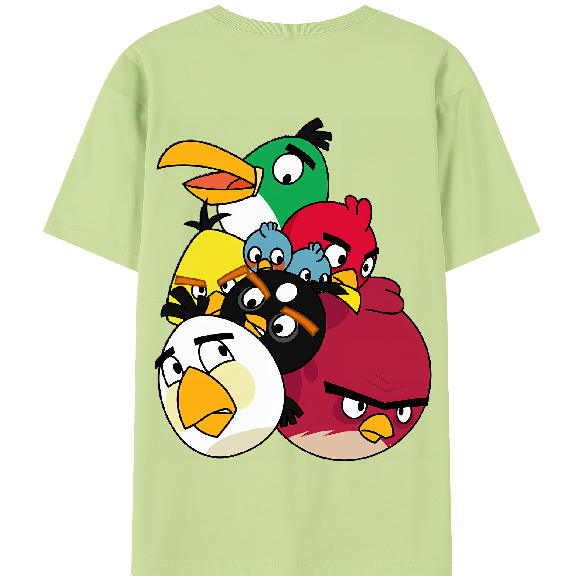 （画像用） Angry Birds アングリーバード 綿100％半袖Tシャツ（背面プリント）